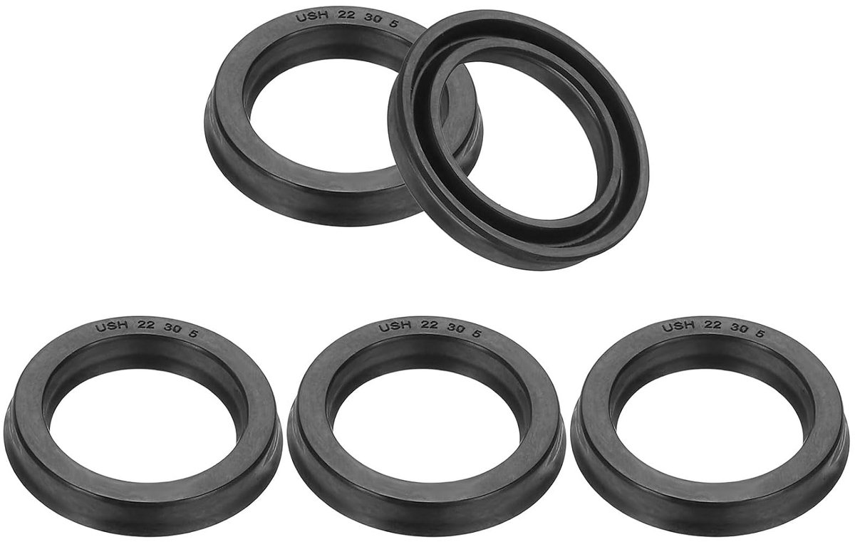 Olieafdichting 22 x 30 x 5 mm, 5 stuks lipafdichtingen, nitrilrubberen afdekking, radiaalasschijf, afdichting voor cilinder, automobielmotor, afvoerschroef, zwart