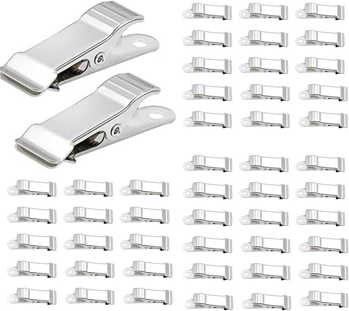 50 stuks metalen klemmen, 1,3 cm brede klemmen, metaal, antislip gordijnklemmen, douchegordijnhaken, voor knutselwerk, foto, gordijn, kleding