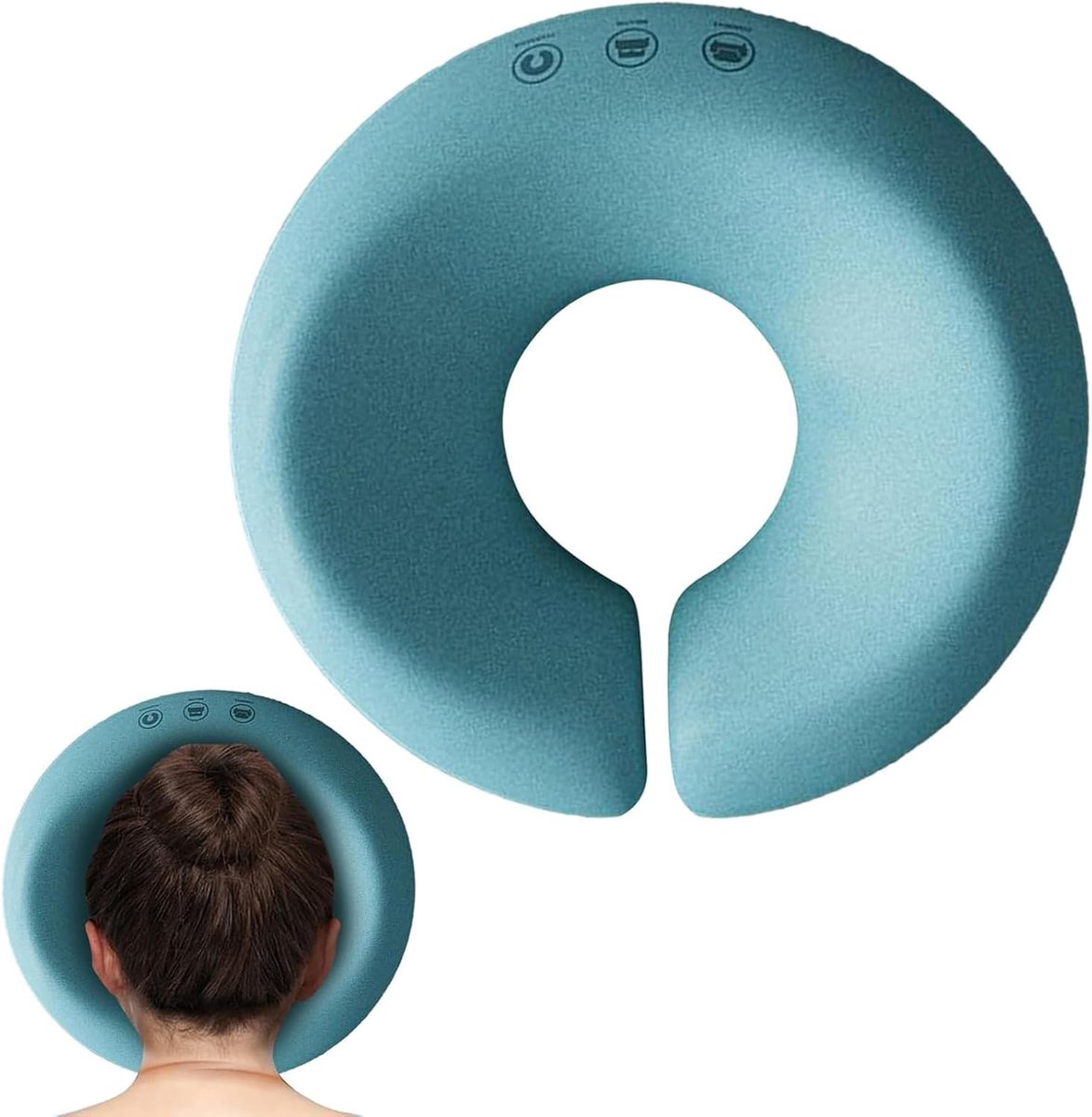 Rustkussen voor massagetafel, nek voor het gezicht naar beneden (blauw) | Gezichtsmassagekussen, U-vormige gezichtsuitrusting, massagestoel voor het gezin