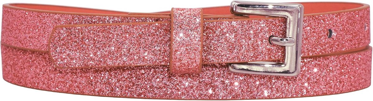 Riem voor kinderen, roze glinsterende kinderriem, glitterriem, moderne riem voor meisjes