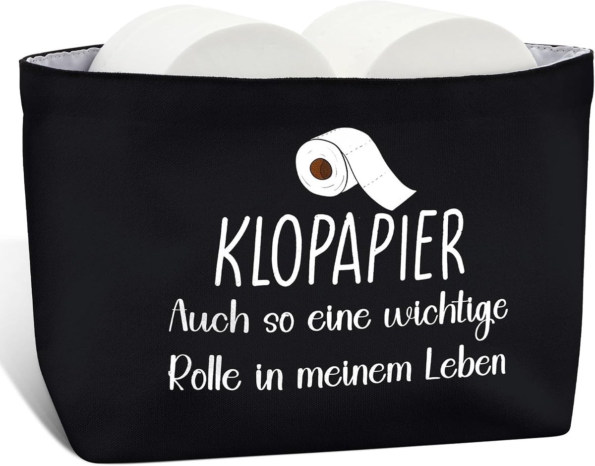 Toiletpapierhouder zwart grappig badkamer toilet badkamer decor ruimtebesparend 37 x 12 x 19 cm (zwart)