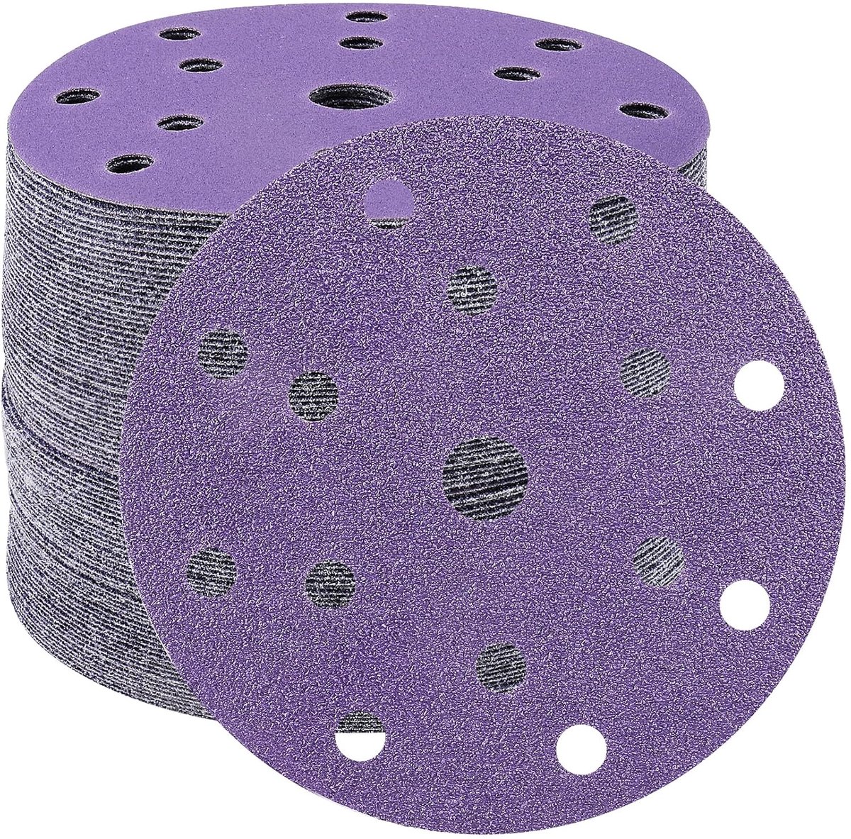 40 stuks Schuurpapier 150 mm klittenband, korrelgrootte 40,15 gaten ronde schuurschijven set voor excentrische schuurmachine van voor hout metaal en verf