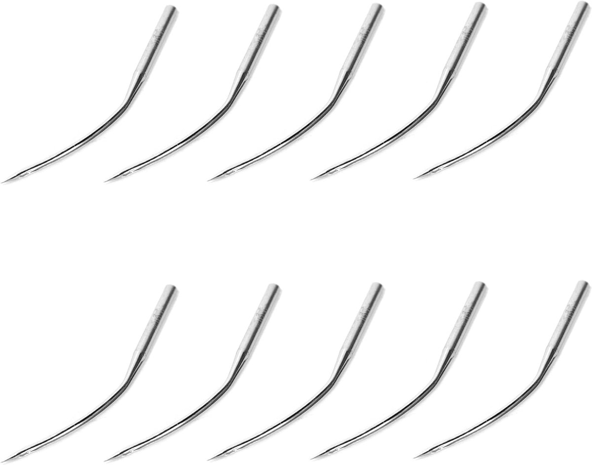 10 stuks Blindstitch gebogen naaimachine naalden LWx6T LWx2T 100/16 naalden | Voor huishoudelijke of industriële blindstitch- en randbandmachines, draagbare blindstitchmachines