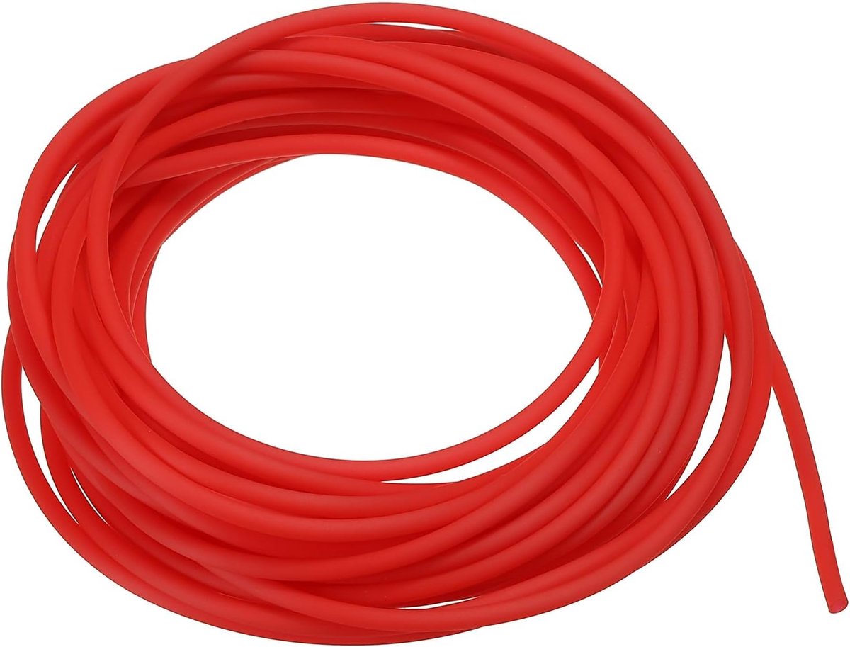 Rubber koord buis, 16ft siliconen holle buis 2mm OD 1mm ID voor doe-het-zelf ambachtelijke kralen kettingen armband, rood