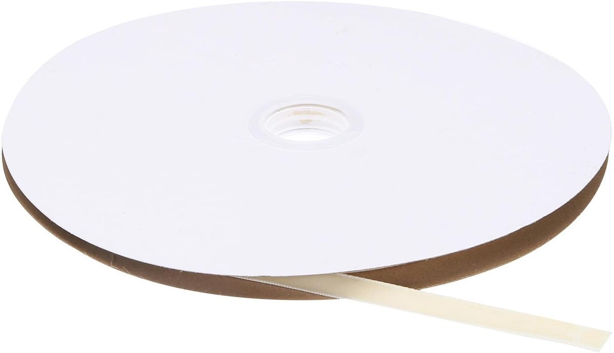 Fluwelen lint 1/4" x 25 Yard Eenzijdige spoel Zijdeachtig voor Ambachten Geschenkverpakking Strik Decoratie Crème