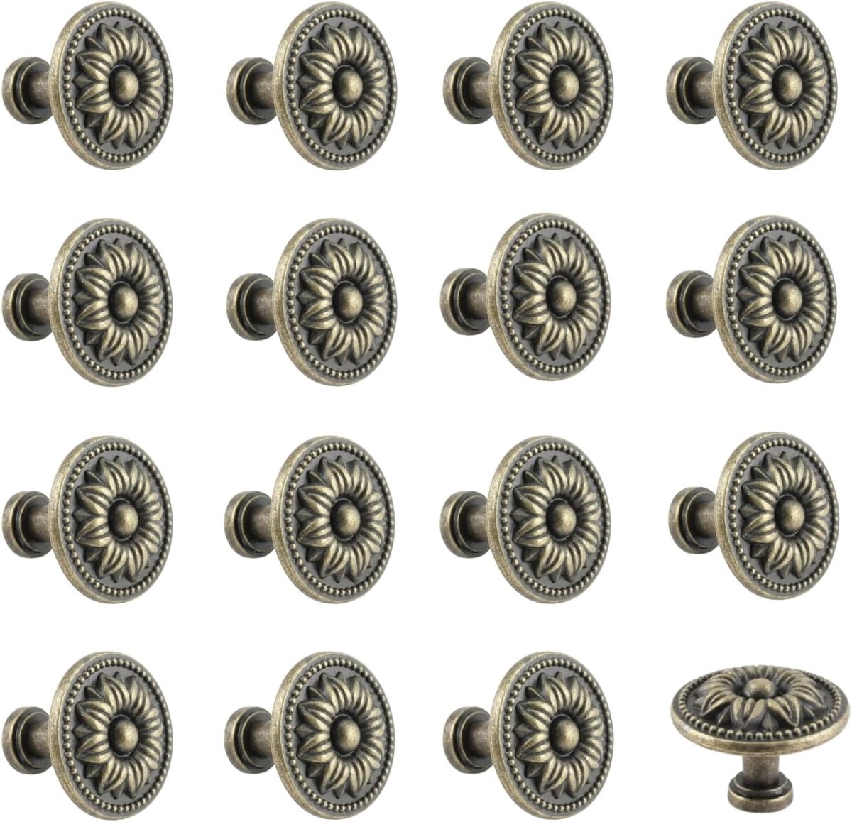 16 stuks meubelknoppen, meubelgrepen, vintage, bruin, kastknoppen, 30 mm, ladeknoppen, vintage kastknoppen, keukenknoppen, ronde kastknop, keukenkast, handgrepen, bruin, voor meubels