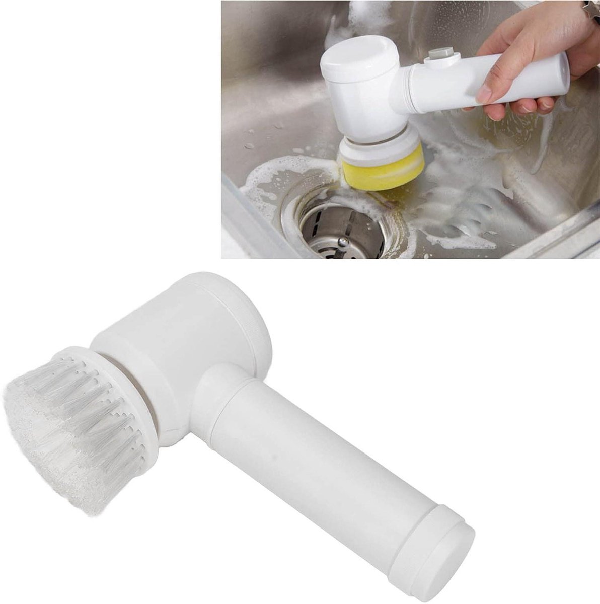 Elektrische Spin Scrubber - Draadloze Reinigingsborstel - Badkamer Keuken Reinigen - Drie Verwisselbare Borstelkoppen - USB Oplaadbaar - Wit