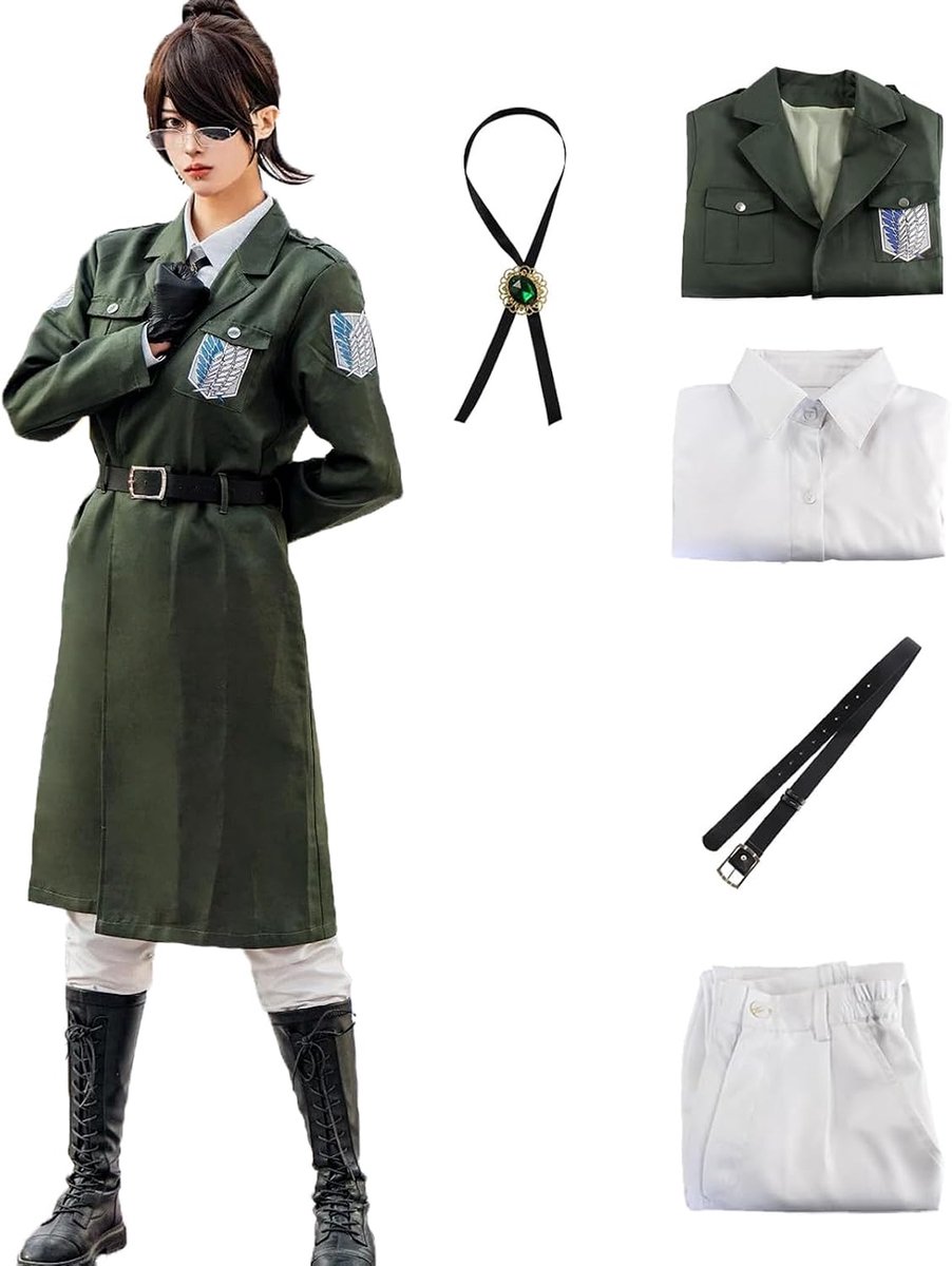 Eren Jäger Cosplay kostuum, jas, anime, AOT-verkleding, survey corps, uniform, Halloween, carnaval, feestkostuum voor volwassenen