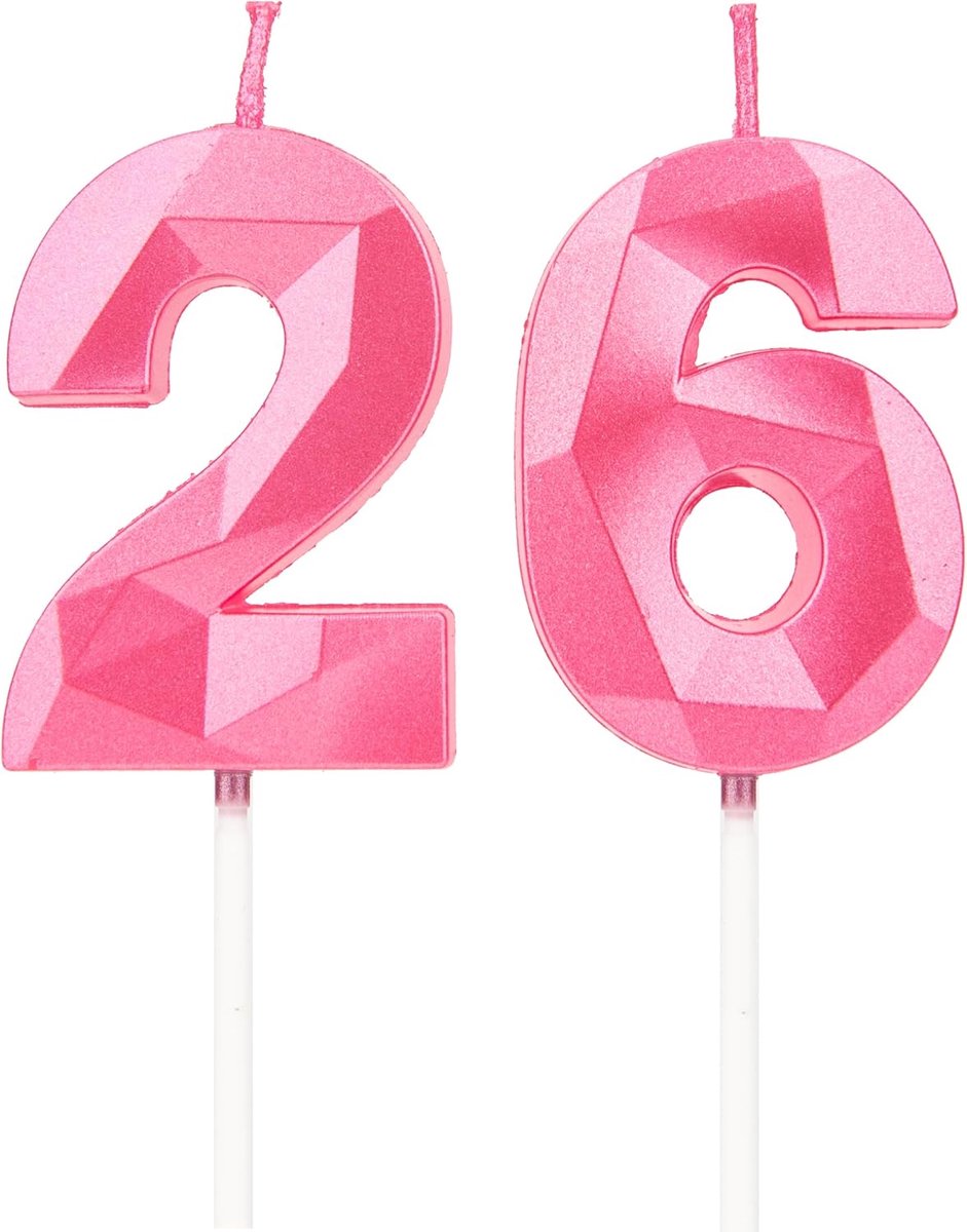 Verjaardagskaarsen Taarttopper | Verjaardagsdecoratie taarttopper voor feesten bruiloften en bedrijfsjubilea. Handgemaakte glitter kaarsen.