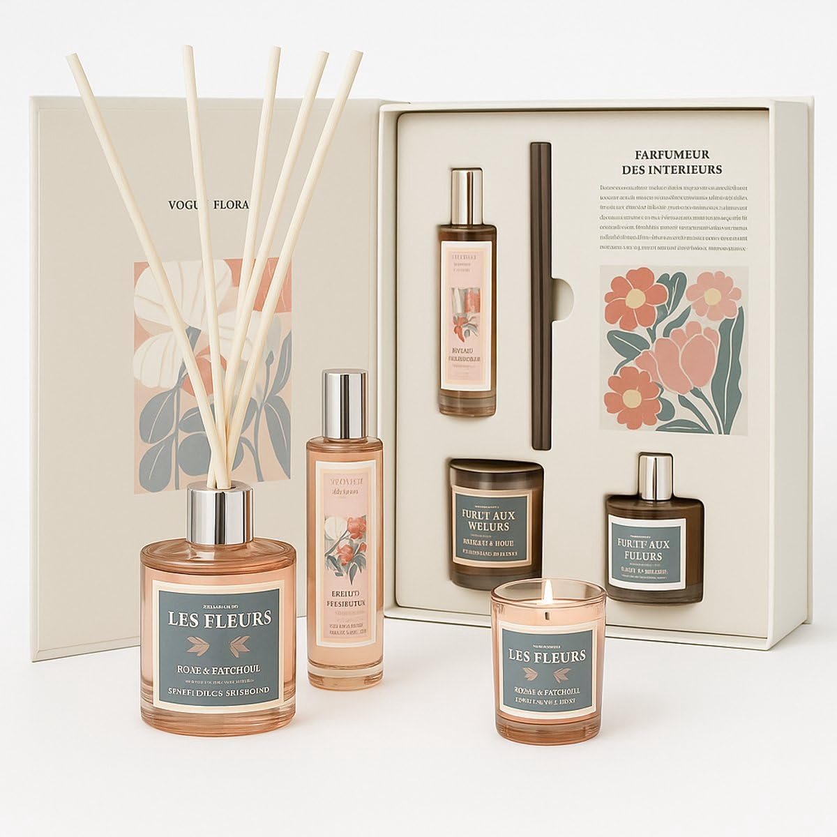 Geurkaarsen set - Luxe cadeauverpakking - Inclusief geurverspreider en spray - Creëer een sfeervolle geur - SnelShoppen