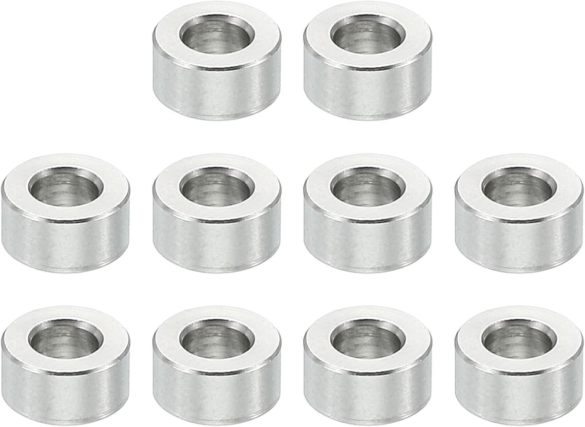 M3 Roestvrijstalen Afstandhouders, 10 Stuks Metalen Afstandhouder Roestvrijstaal 3,1mm ID x 6mm OD x 3mm L Roestvrijstalen Afstandhouders Schroefmontage Rond voor 1/8 Inch of M3 Schroefbouten