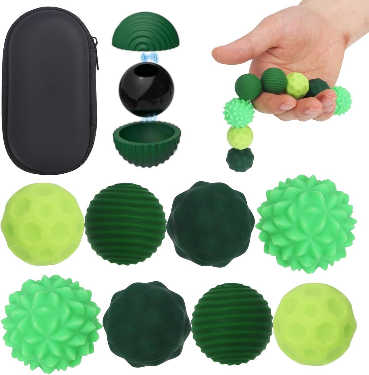 8 stuksmagnetisch fidget toys, magnetische ballen bal, anti-stress speelgoed voor kinderen en volwassenen