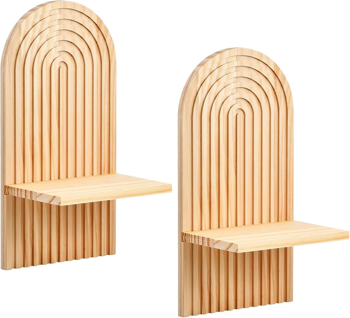 Zwevende Plank met Verborgen Ophanging, Wanddecoratie voor Woonkamer, Slaapkamer, Hal, Kinderkamer, Decoratief Houten Wandrek met Plank voor Planten en Kaarsen