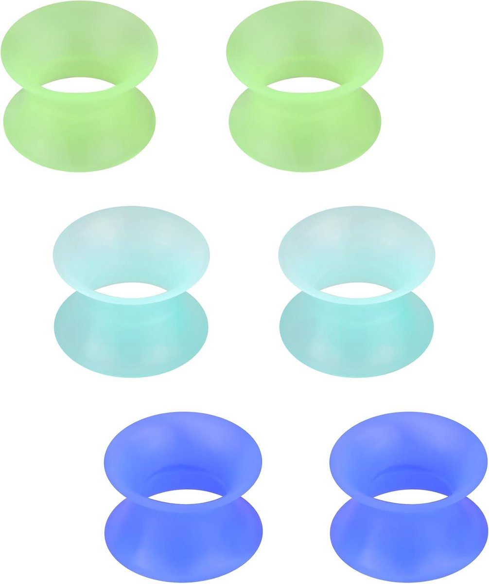 Tunnels Flexibele Oor Brancard Plugs Expander Meters 3/4/5/6/8/10/12/14/16mm Oor Stretching Piercing Sieraden Wit Paars Blauw Groen
