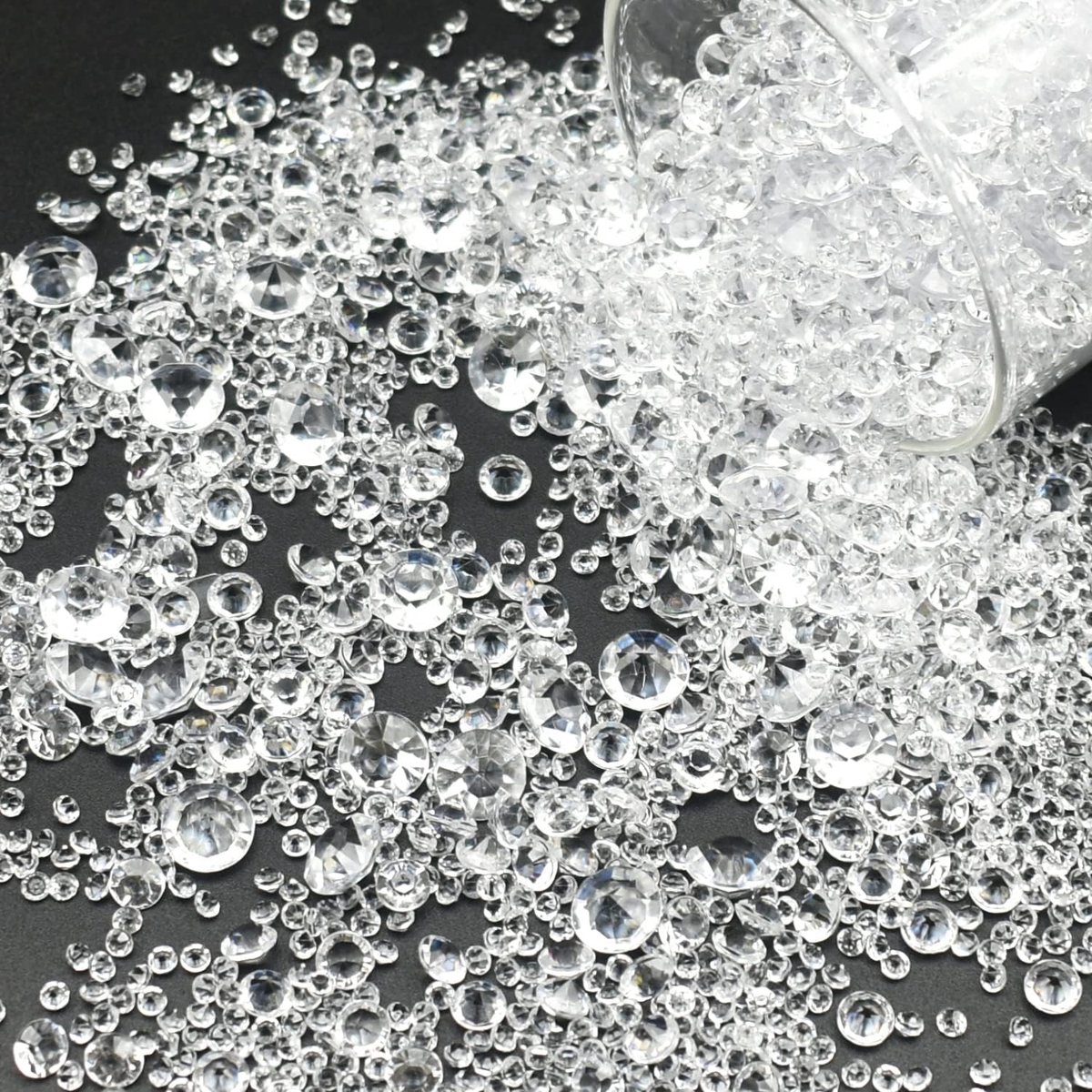 4000 stuks strooidecoratie, diamanten, decoratie, acryl kristallen, diamanten, strooidecoratie, bruiloft, acryl, diamant, tafeldecoratie, strass, voor vaasvuller, bruiloft, verjaardag, 3 mm, 6 mm, 10 mm, transparant