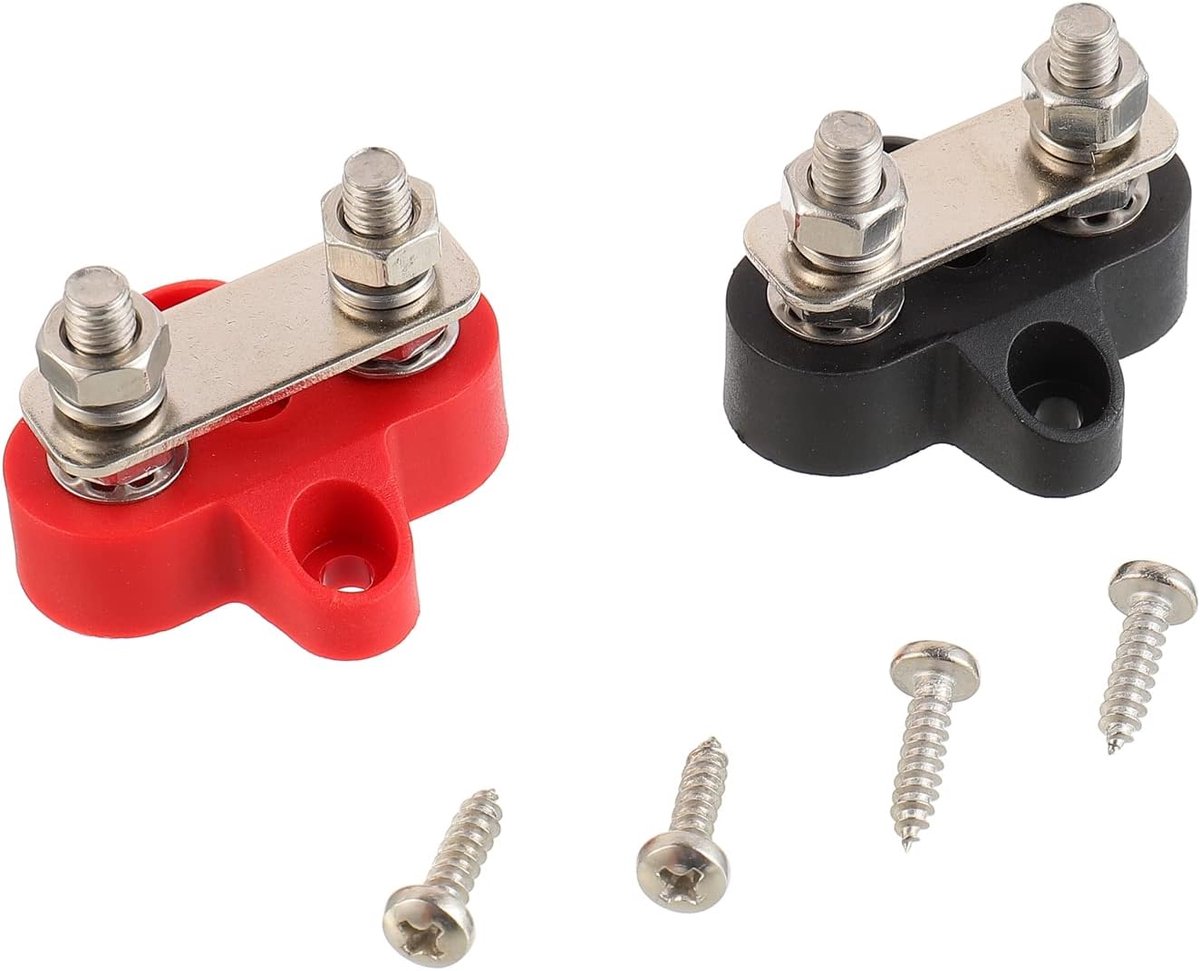 1/4 "Terminal Stud Batterij Terminal Block 12-48V DC Bus Bar voor RV Truck Camper Boot