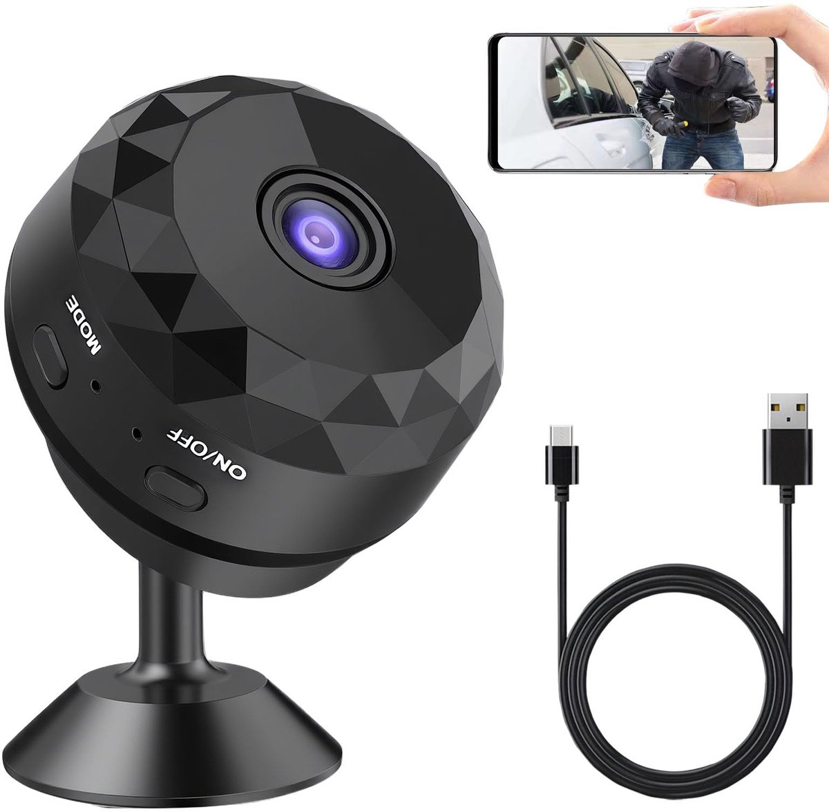 Mini-spionagecamera 1080p - wifi, draadloos - met audio en video - ideaal voor thuis en kantoor - SnelShoppen