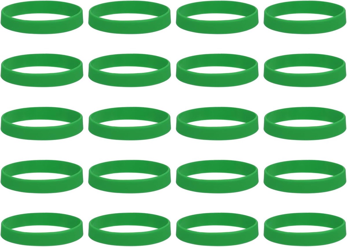 20 stuks antislip siliconen elastiekjes, 10,2 cm, platte elastieken voor boeken, valkunst, cadeaupapier, veters, donkergroen