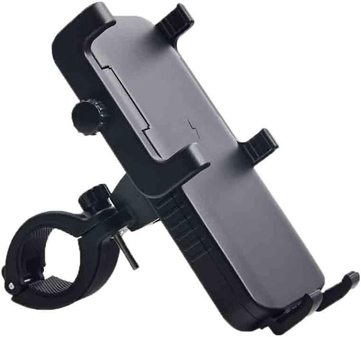Thijox - Telefoonhouder Fiets met Powerbank 5000mAh en LED Koplamp - Stevige Smartphone Montage voor Fietsen, Fietstocht, Avondritten, Stadsfiets, Mou