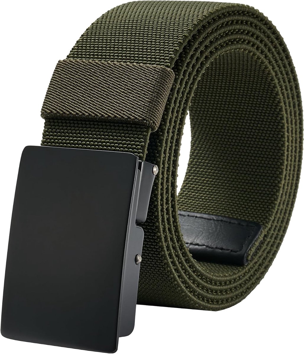 Elastische riem voor heren, werk, nylon, canvas met metalen gesp, 130 cm