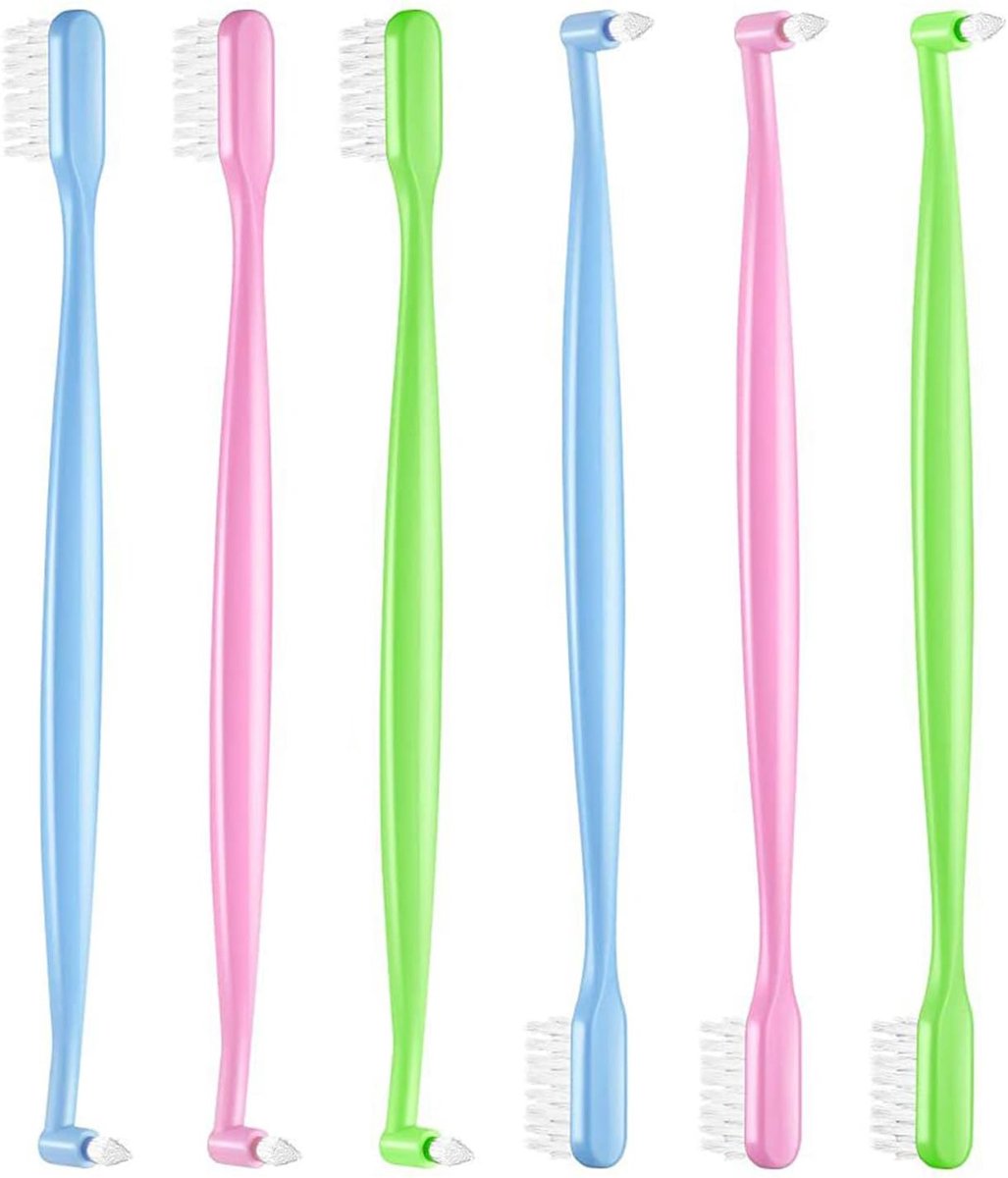 Tufted tandenborstel set 6 stuks - dual orthodontisch - V-trim borstelharen - voor optimale mondhygiëne - SnelShoppen