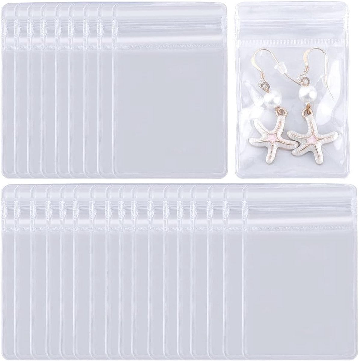 Juwelentassen 4x6cm - PVC transparant - Ritszakjes - Herbruikbaar voor sieraden - SnelShoppen