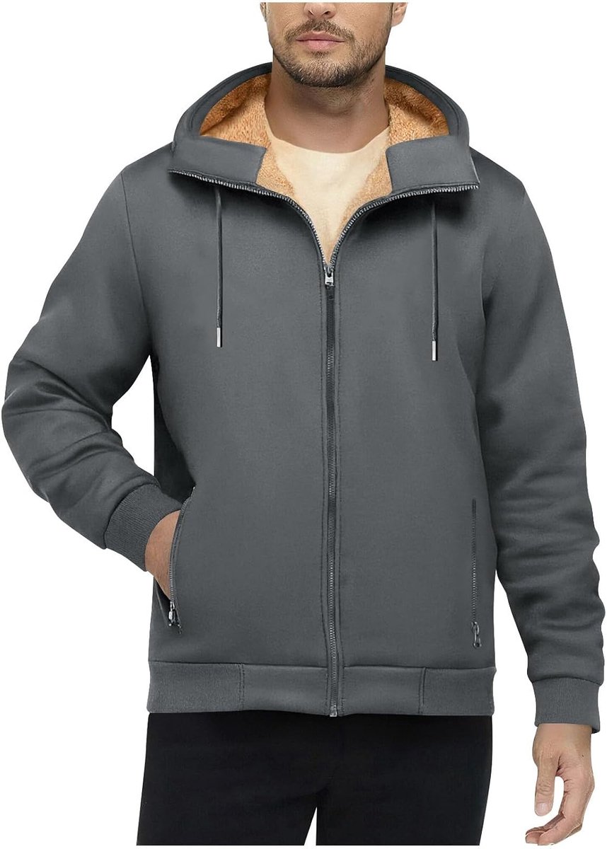 Capuchontrui heren oversized - fleece materiaal - winterwarm - ideale loungewear - SnelShoppen