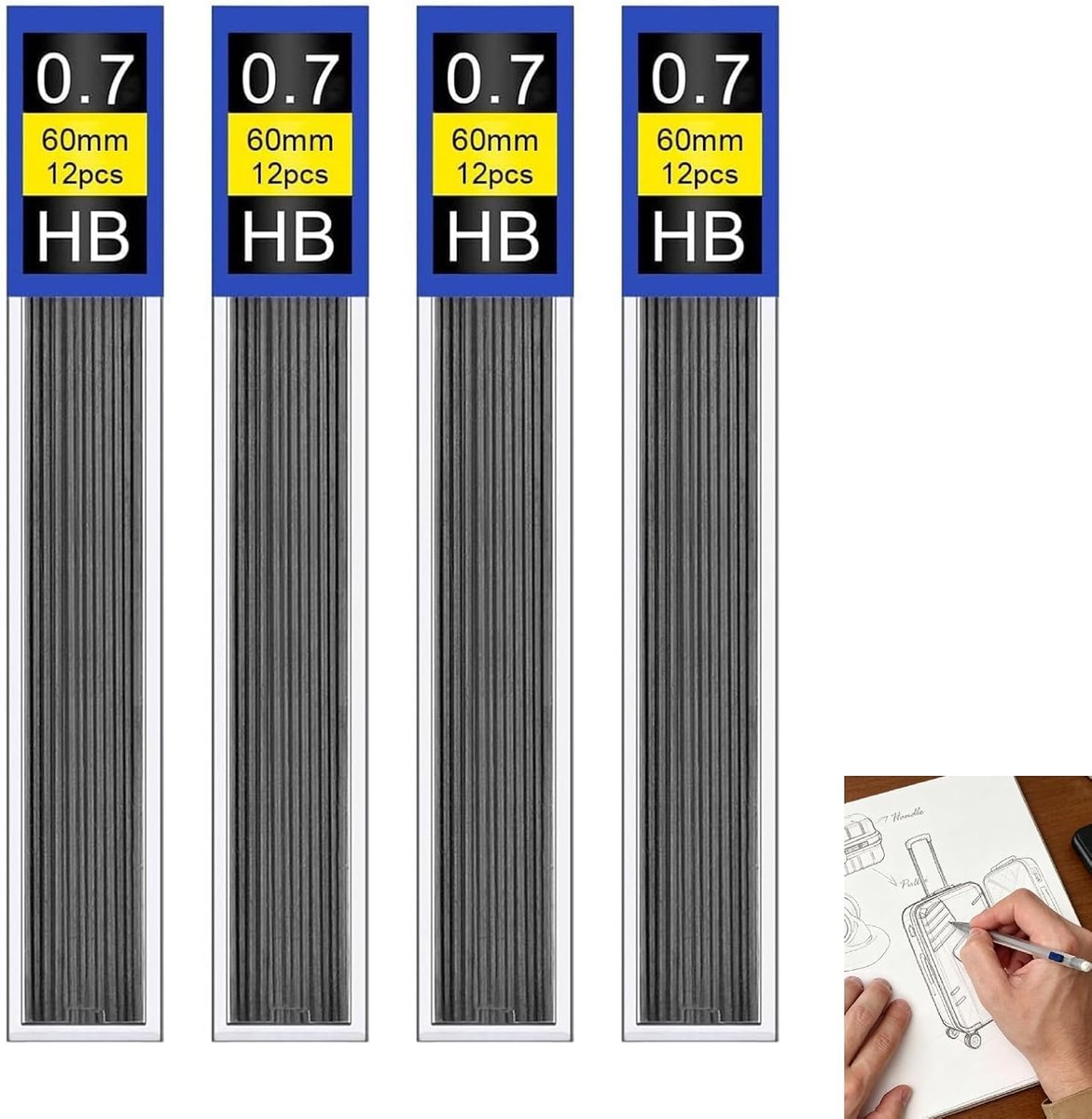 Vulpotlood vullingen 0.8mm HB - Hoge kwaliteit grafiet - Voor schrijven en tekenen - Ideaal voor school en kantoor - SnelShoppen