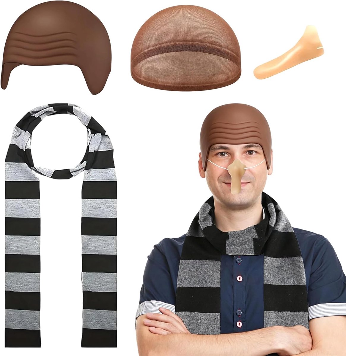 Kale petten voor volwassenen - 4 stuks - Halloween kostuum - Word de ultieme schurk - SnelShoppen