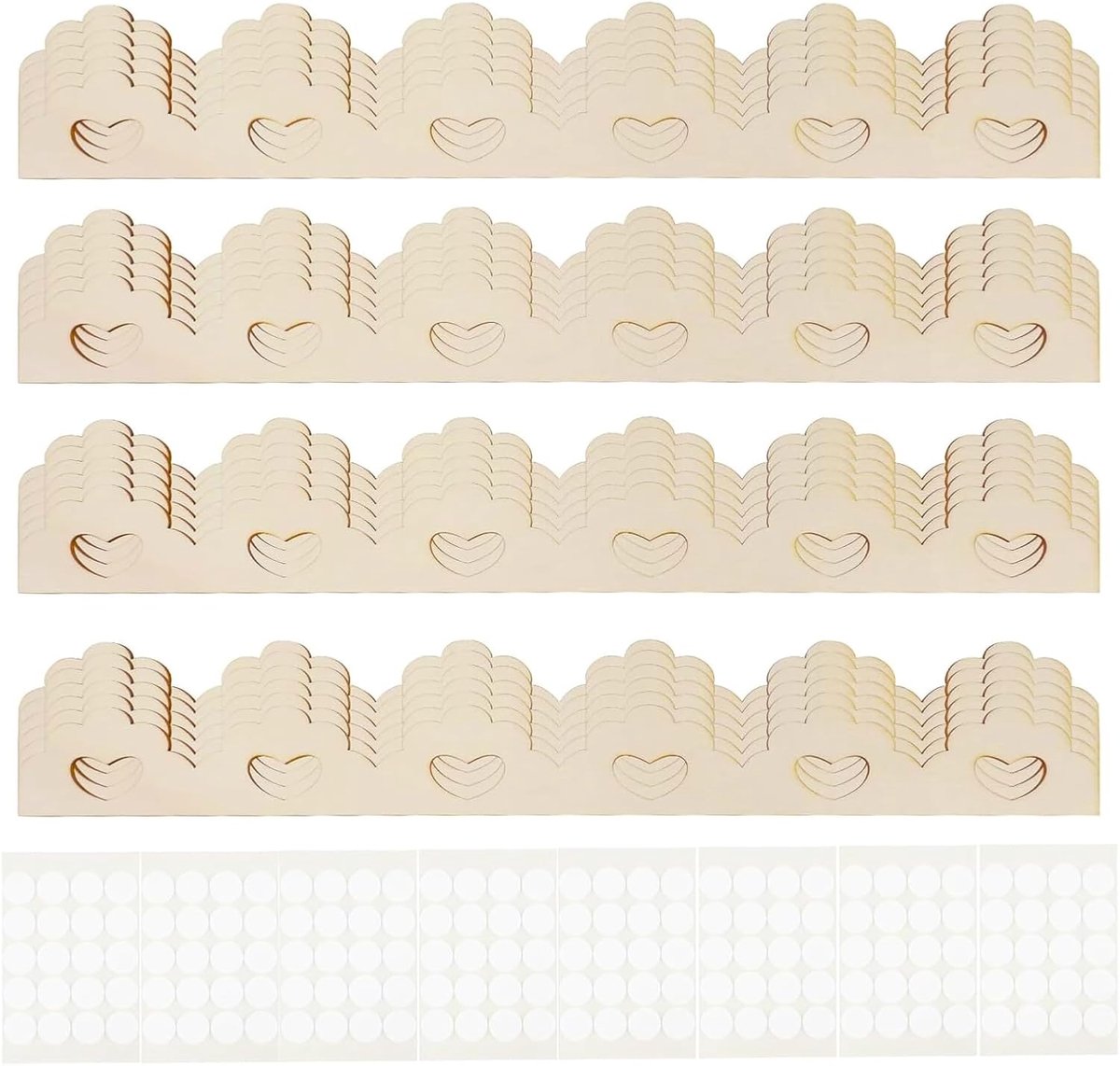 Houten decoratieve lijsten 40 x 4 cm - onbewerkt - golfrand - eenvoudig te bevestigen - SnelShoppen