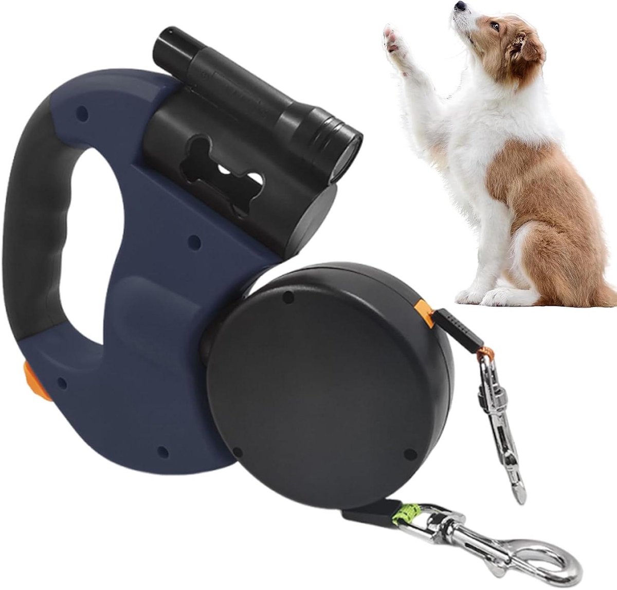 Dubbele Hondenriem - Twee Honden Lijn - Gezellig Wandelen - 360 Graden Rotatie - 3 Meter Touw - Blauw