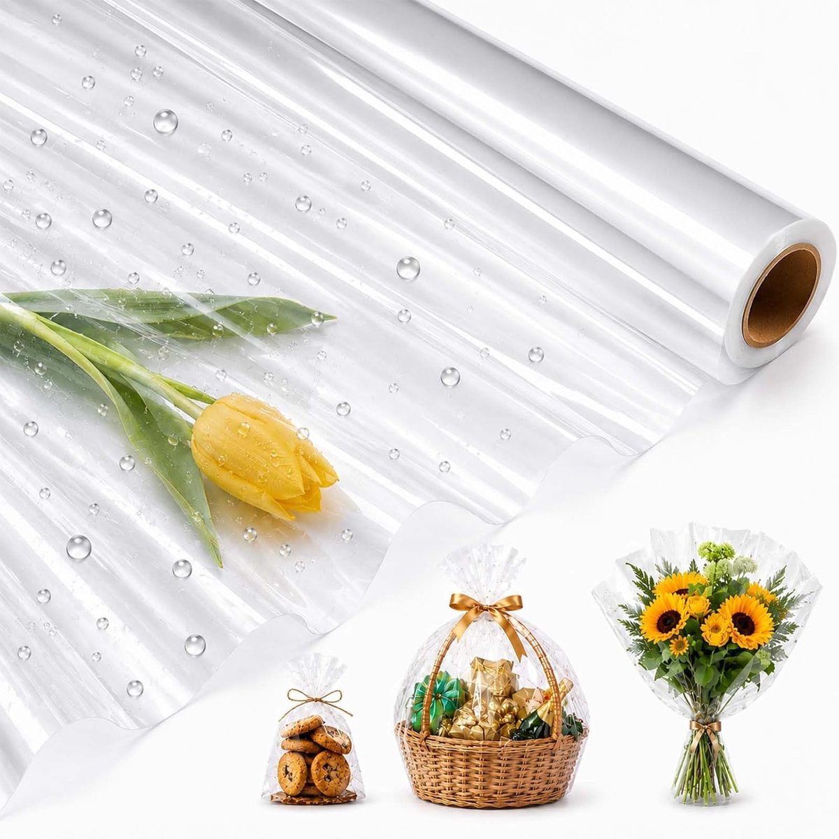 Cellofaan papier 86cmx30m - transparant - eenvoudig op te bergen - ideaal voor decoratie - SnelShoppen