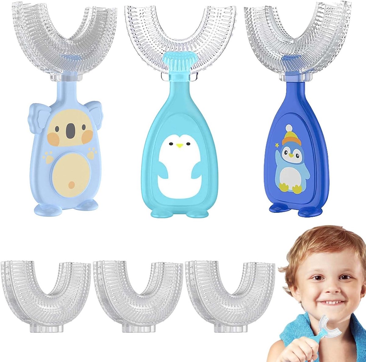 Kindertandenborstel U-vorm - Zachte silicone tandenborstel voor kinderen - Kindvriendelijk ontwerp - SnelShoppen