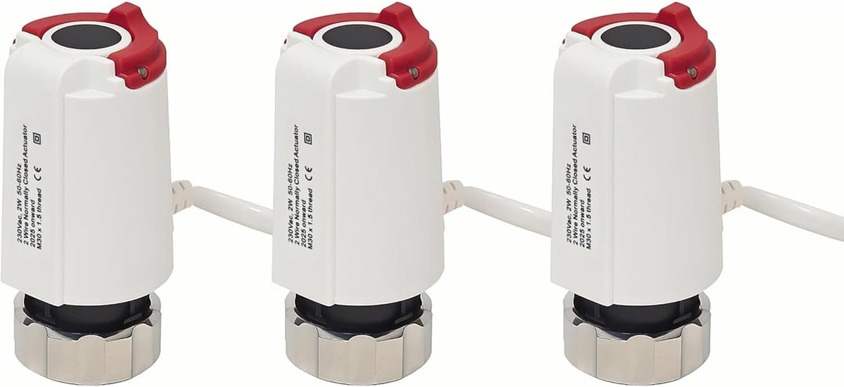 Actuator ondervloerverwarming 230V M30x1.5 NC - verstelbare motor - energiezuinig - perfecte temperatuurcontrole - SnelShoppen