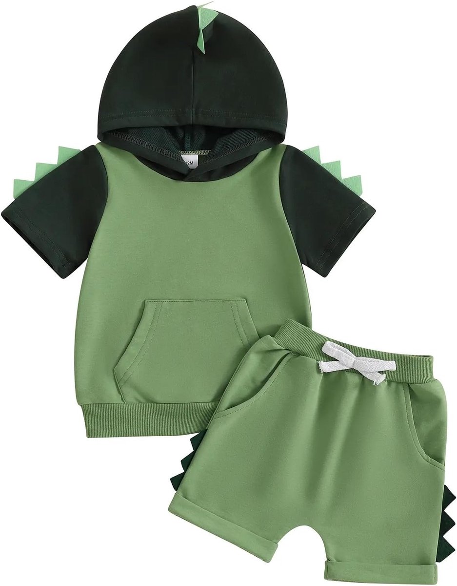 Kleding voor peuter jongens - korte mouwen - contrast top met dinosaurussen en haaien - leuk voor speeldagen - SnelShoppen