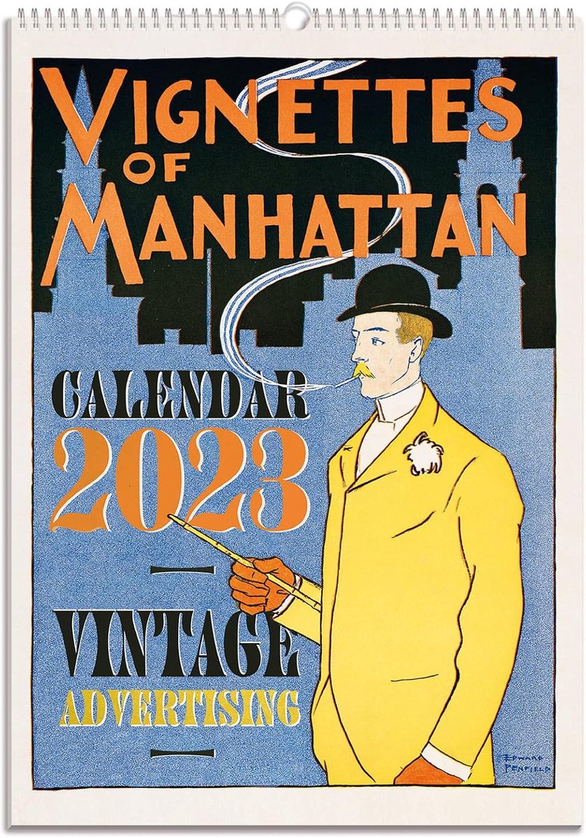 A3 kalender 2023 vintage reclame - muurkalender 12 maanden - familieplanner - overzichtelijk en creatief - SnelShoppen