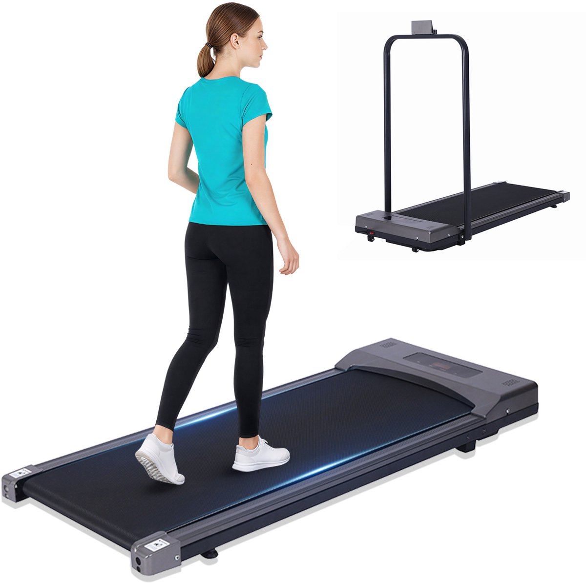 Luxari Loopband - 1 tot 8 km/uur - Loopband Inklapbaar - Hardlopen - Wandelband - Walking pad - Treadmill - Hardloopband - Loopband Elektrisch - Afstandbediening - Loopbanden - Loopbanden voor thuis - R900