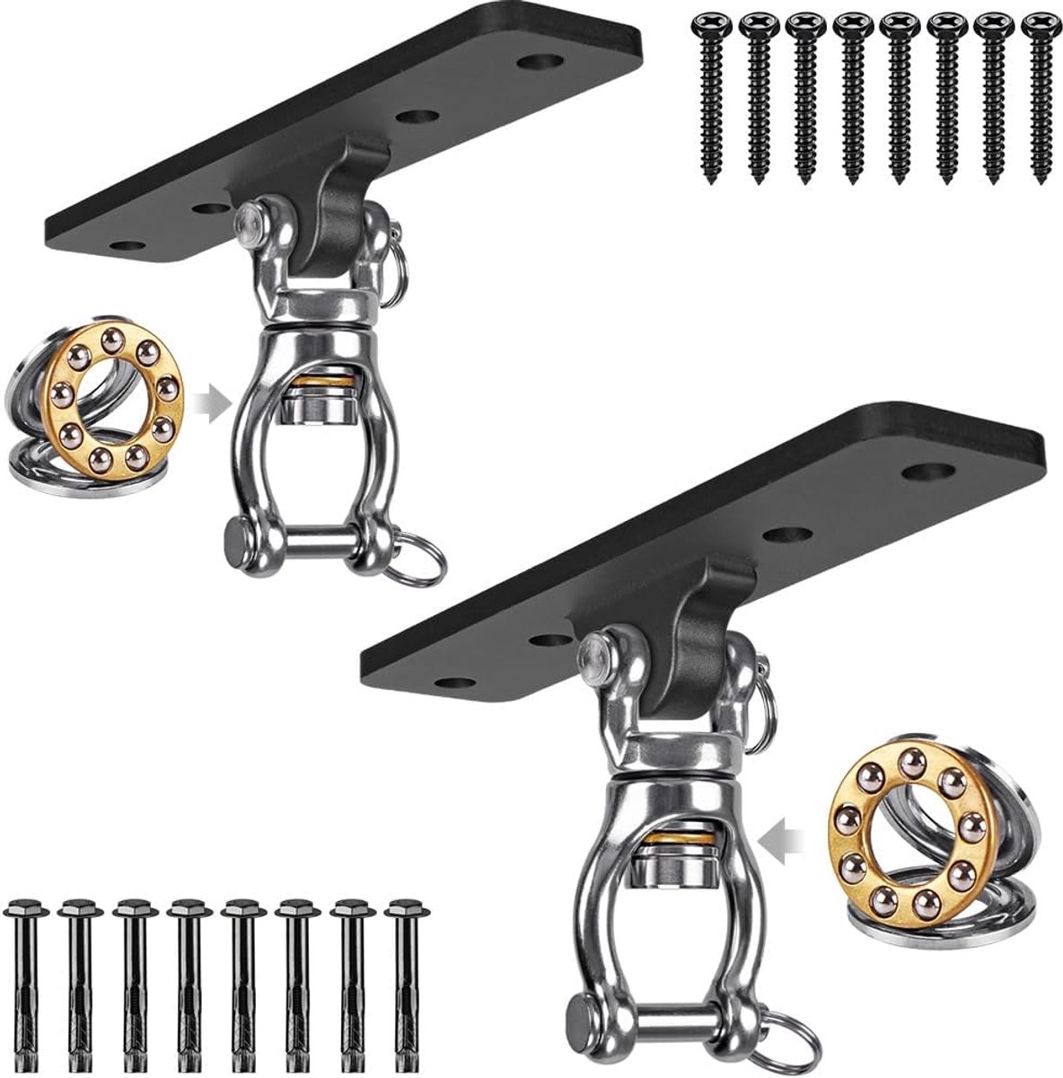 Zware tas haken - Robuuste ijzeren beugels - 408 kg draagvermogen - Ideaal voor krachttraining en yoga - SnelShoppen