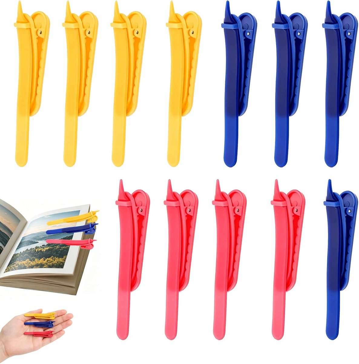 Siliconen boekenleggers 12 stuks - schattig en slim ontwerp - persoonlijk set - perfect voor dagelijks gebruik - SnelShoppen