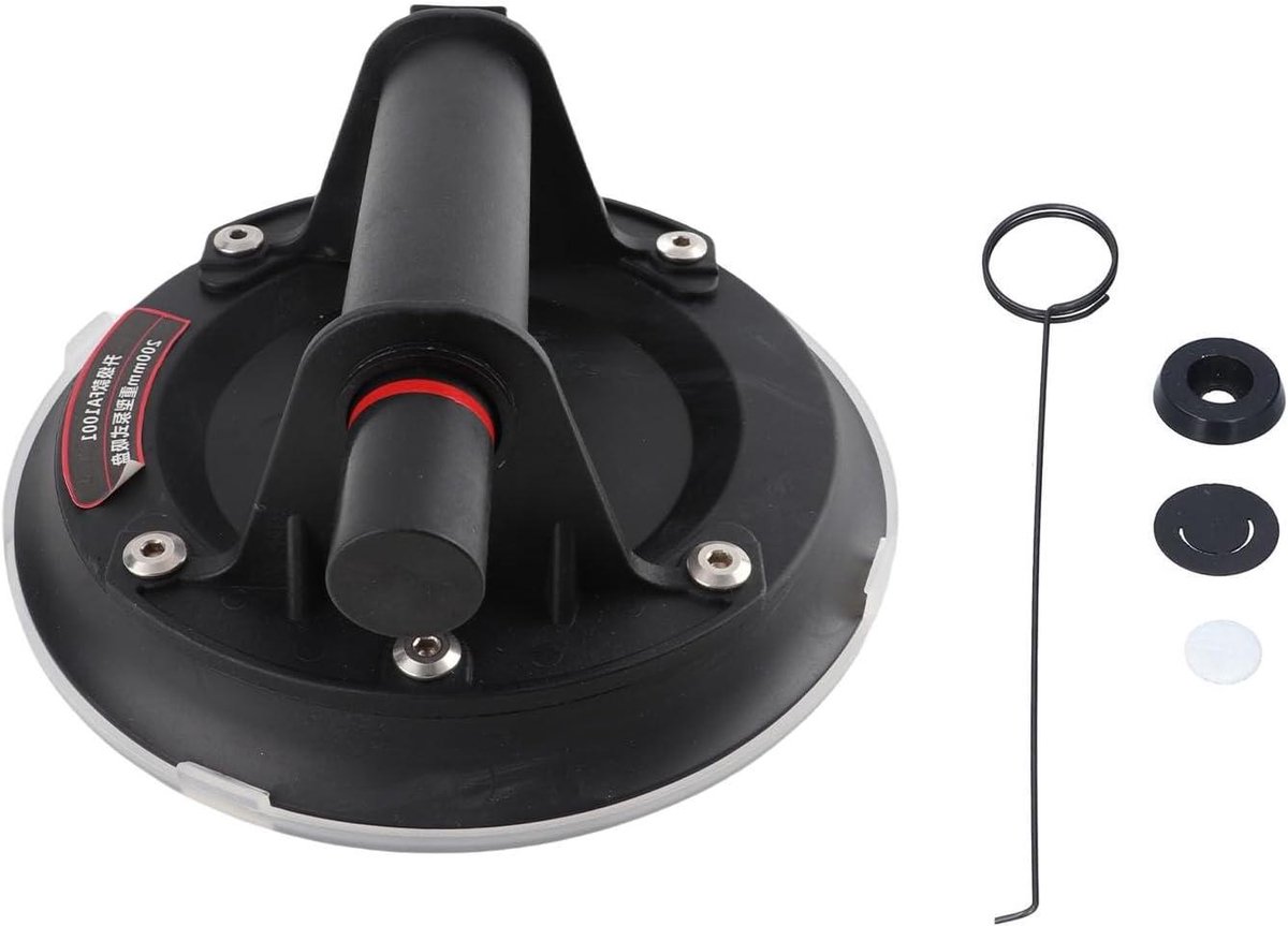 Vacuümzuignap Glaslifter - Handlifter Tegellifter - Zwaar Materiaal Verplaatsen - Met Lijn Indicator - 8 Inch - Zwart
