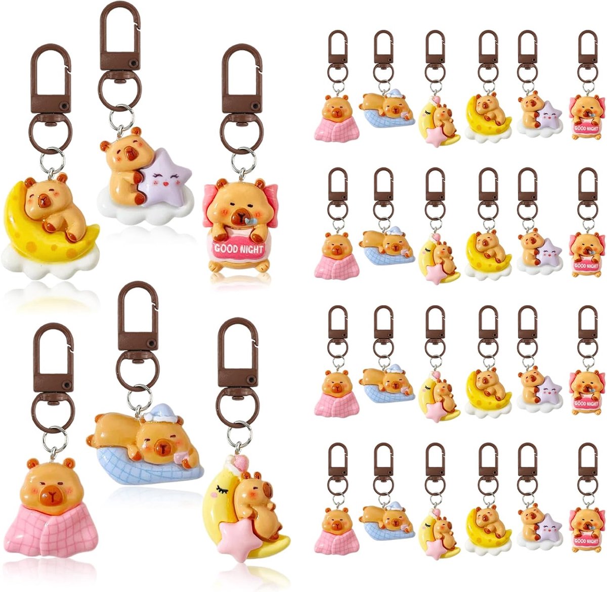 Sleutelhanger capybara - 30 stuks - schattige accessoires - perfect cadeau voor vrienden - SnelShoppen