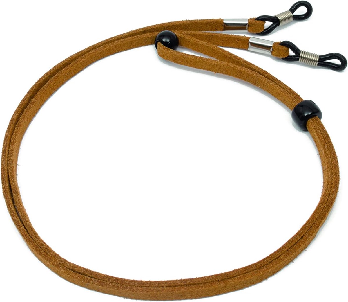 Brilkoord unisex - hoogwaardig suède look - houder zilver, walnootbruin - ideaal voor zonnebrillen en leesbrillen - SnelShoppen