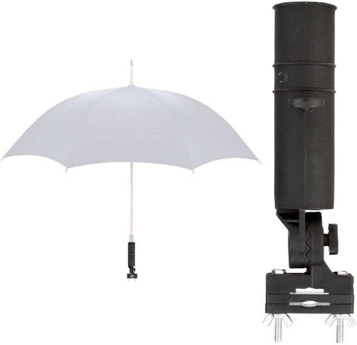 Parasols houder voor rolstoel/loper - universeel ontwerp - eenvoudig te bevestigen - ideaal voor regen en zon - SnelShoppen