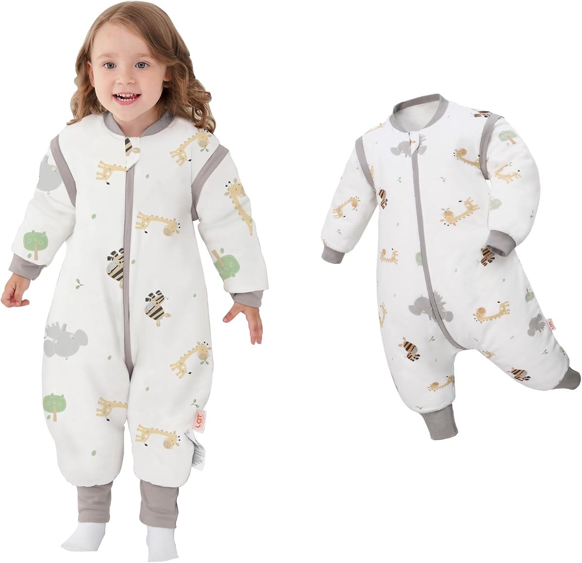 Slaapzak met voeten 2.5 Tog - Winter slaapzak met afneembare benen en mouwen - 100% katoen voor baby - SnelShoppen