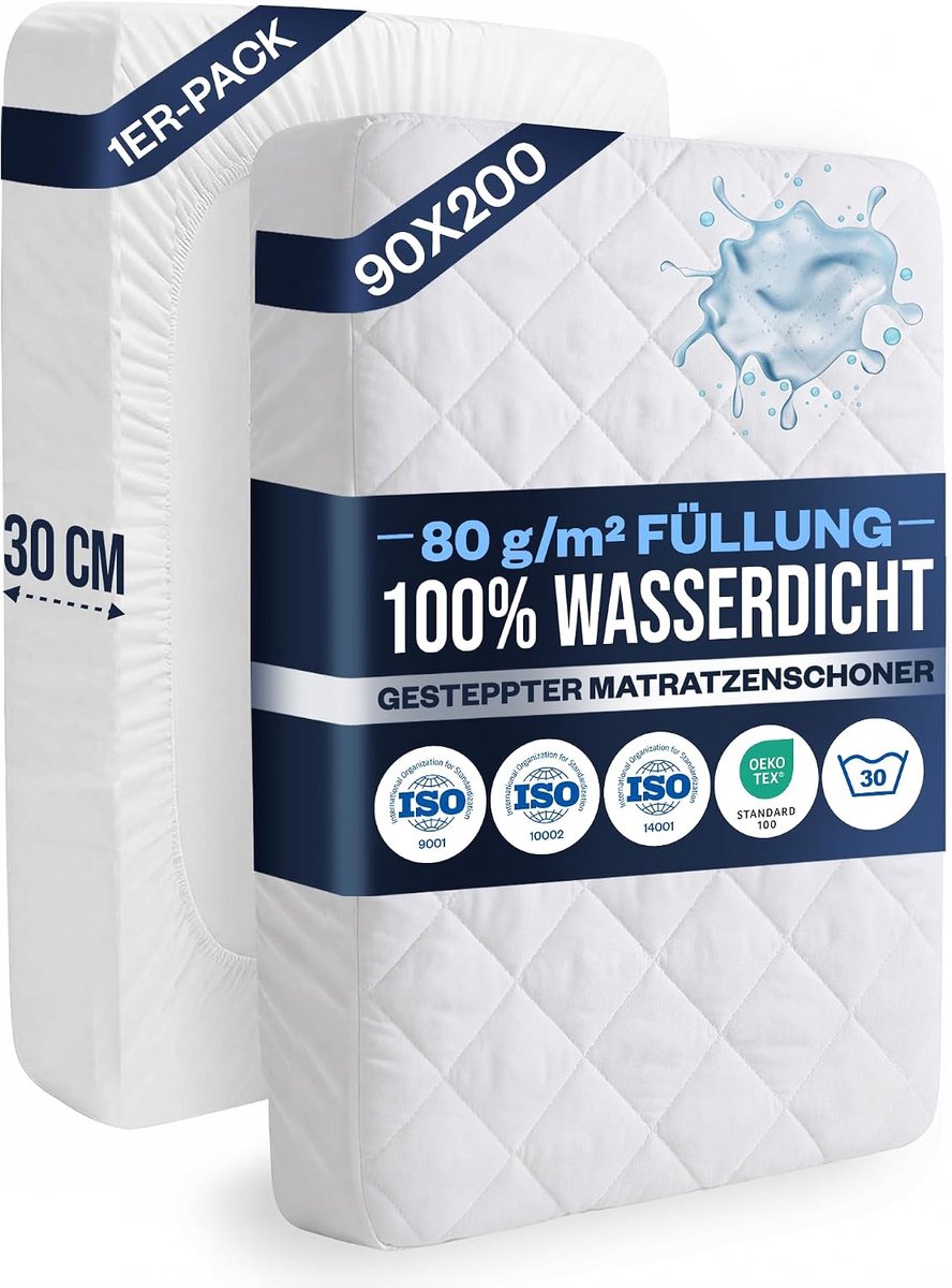 Matrasbeschermer 160 x 200 cm - Microvezel Waterproof - Oeko-Tex Gecertificeerd - Ideaal voor Kinderen en Huisdieren - SnelShoppen