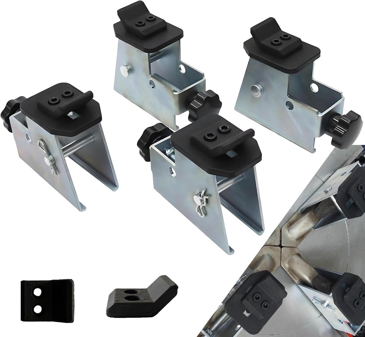 Motorfiets bandadapter 4 stuks - Hoogwaardige verchroomde staal - Voor standaard klemmen tot 49 mm - SnelShoppen