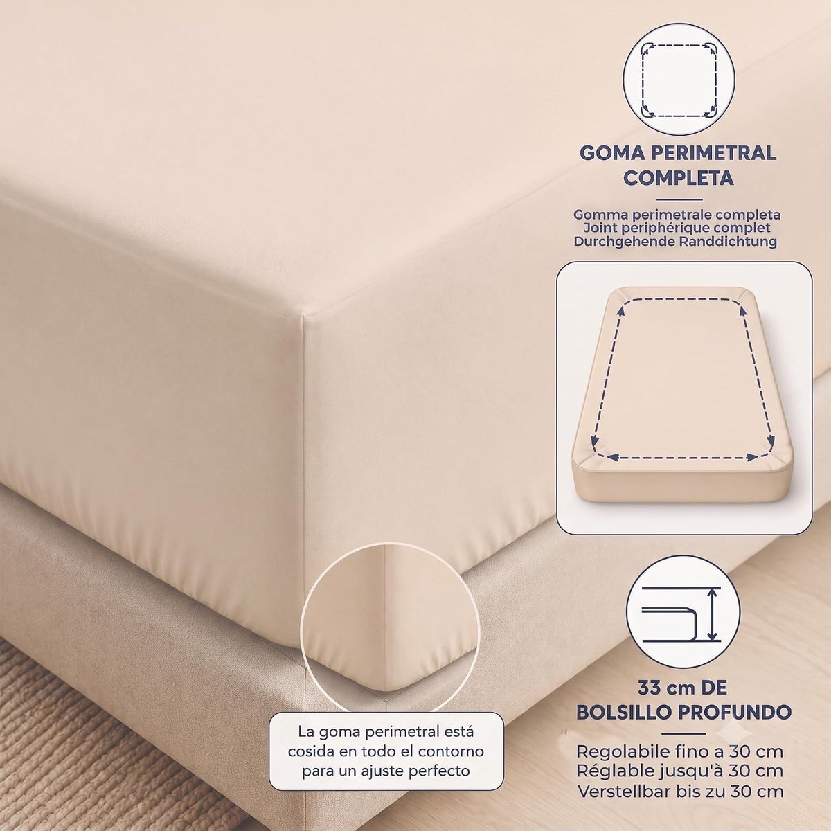 Fitted sheet 160 x 200 cm - microfiber polyester - diepe pocket - perfecte pasvorm - SnelShoppen