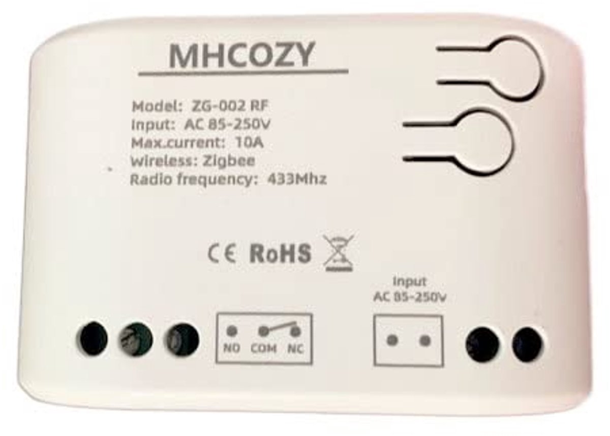 ZigBee Smart Relay Switch 1 Kanaal - Instelbare Zelfstroom - Werkt met SmartThings, Alexa en Google Home - ShopVlot