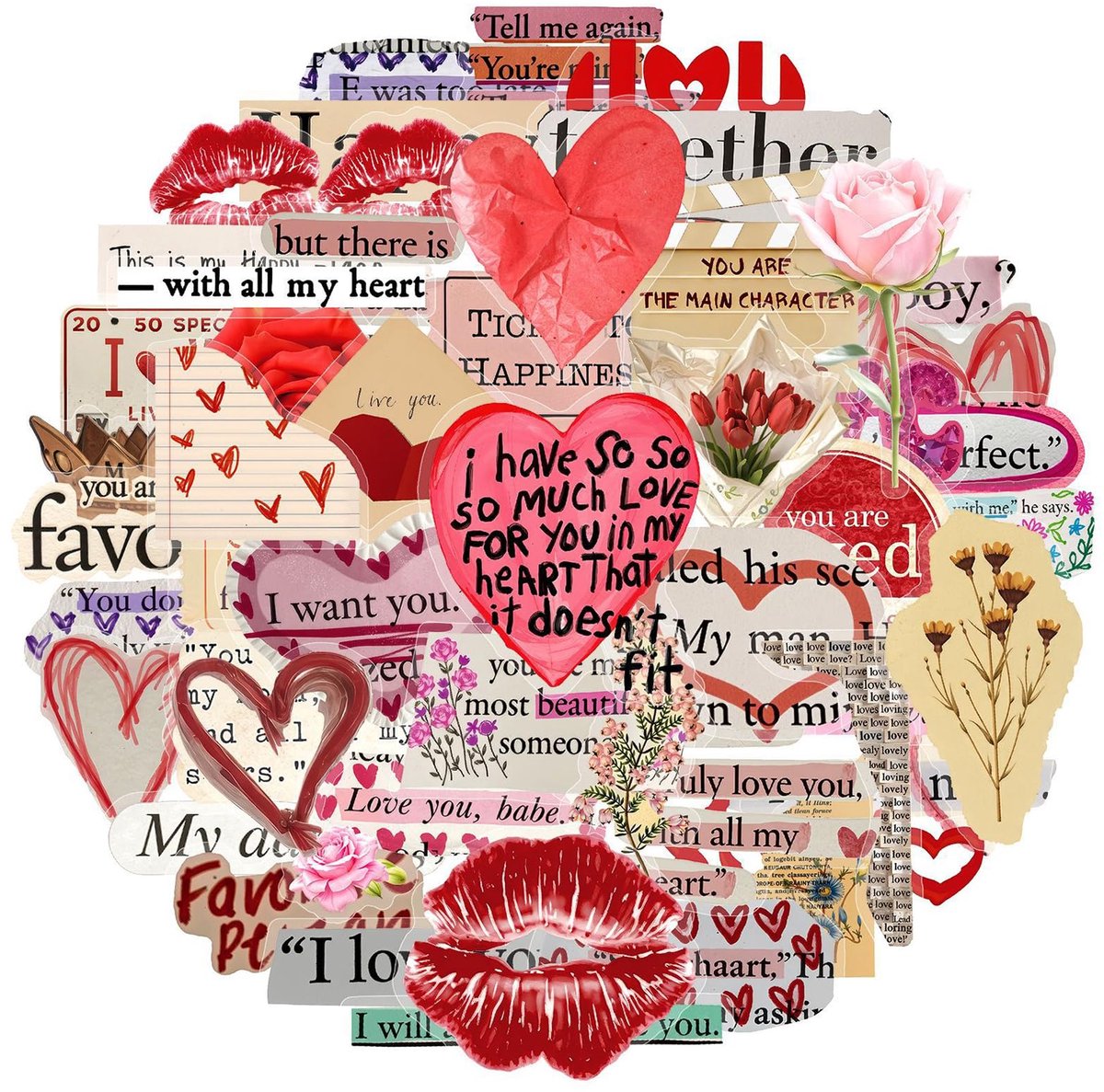 Vintage stickers transparant PET - esthetische stickers met Engelse opschrift - waterdicht - perfect voor scrapbooking - ShopVlot