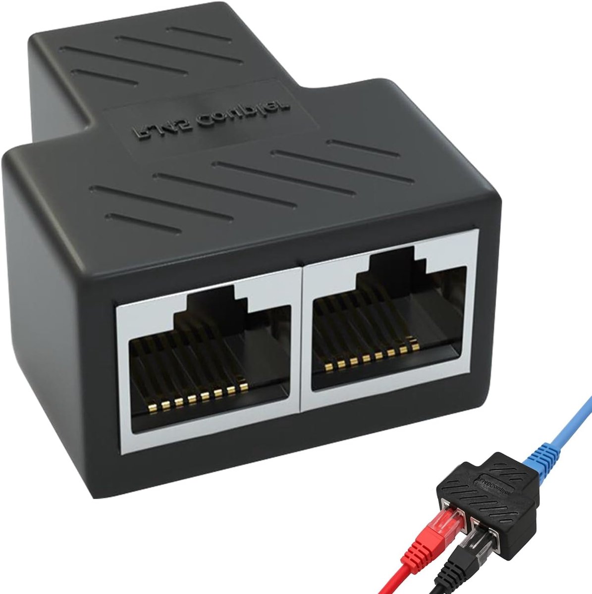 RJ45 Ethernet Splitter Plug - 1 naar 2 Poorten - Geschikt voor Cat5, Cat5e, Cat6, Cat7 - Betrouwbare signaaloverdracht - ShopVlot